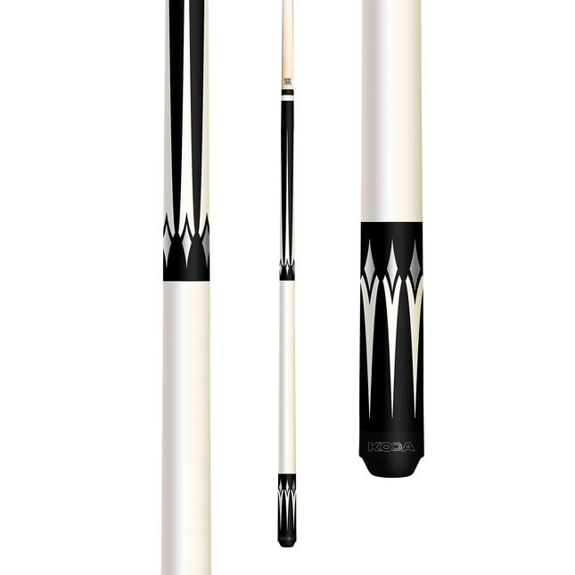 Koda KD46 (Black & White 6Pt, Silver Diamonds, White Wrapless Design, 18T) Koda